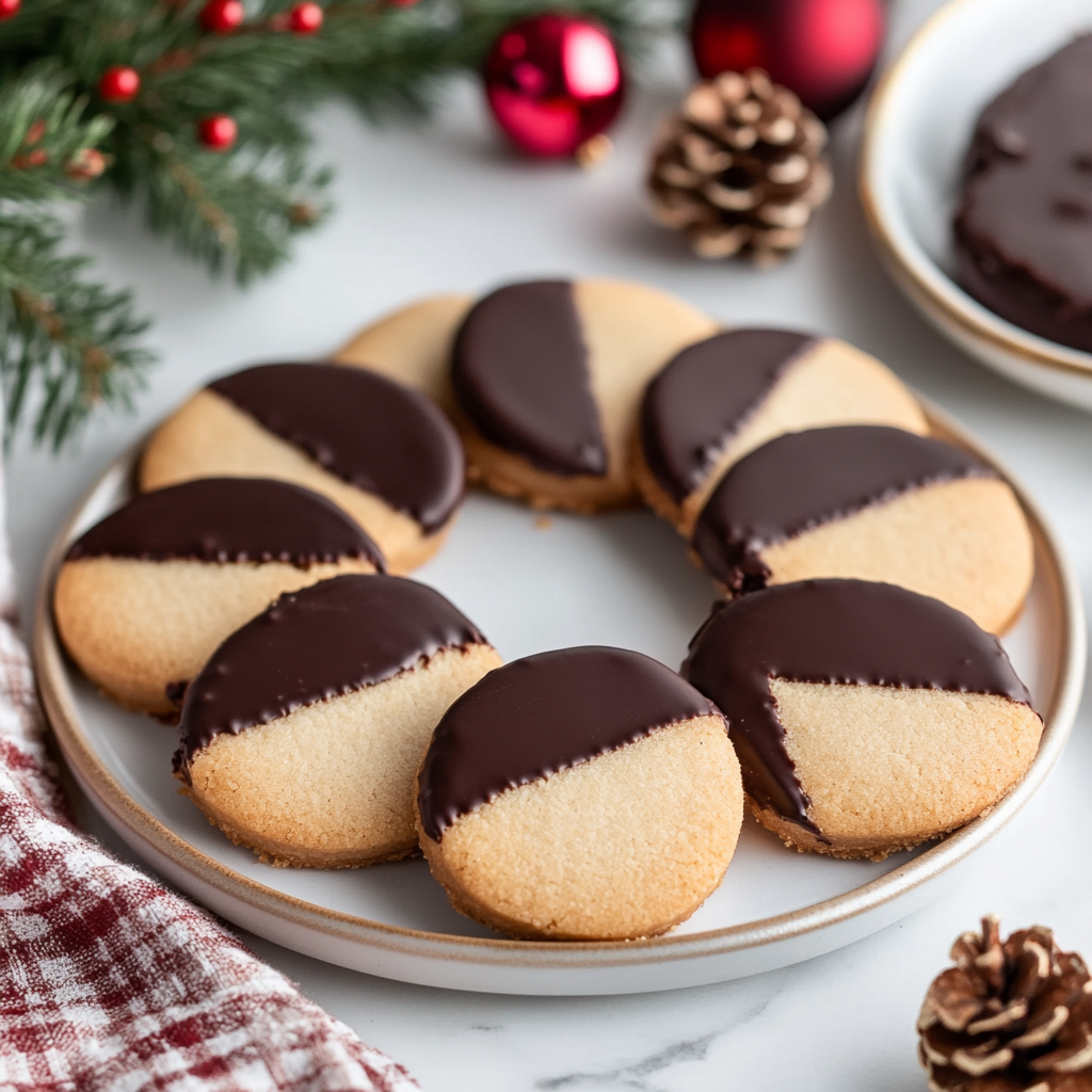 chocolate dipped shortbread cookies