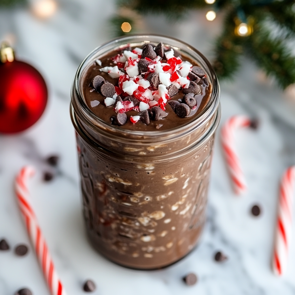 chocolate peppermint overnight oats