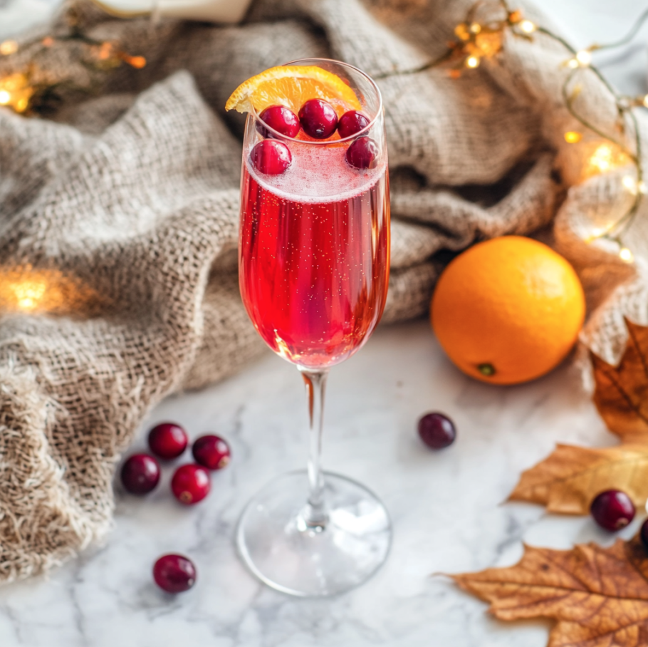 cranberry orange prosecco punch