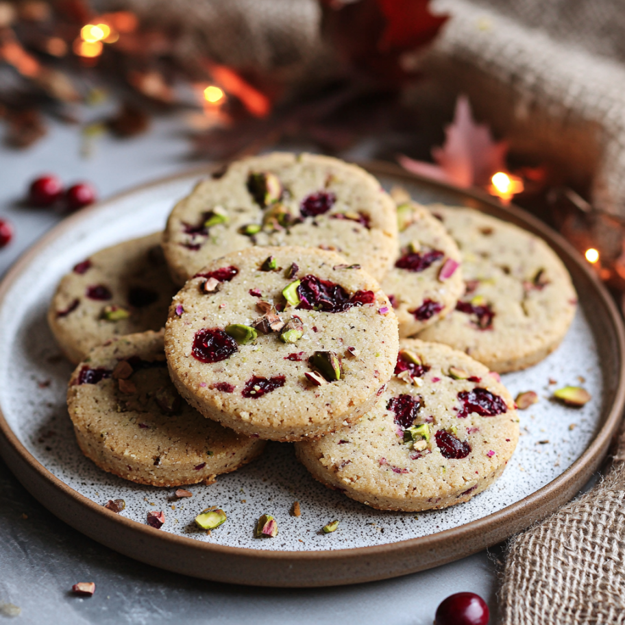 cranberry pistachio shortbread