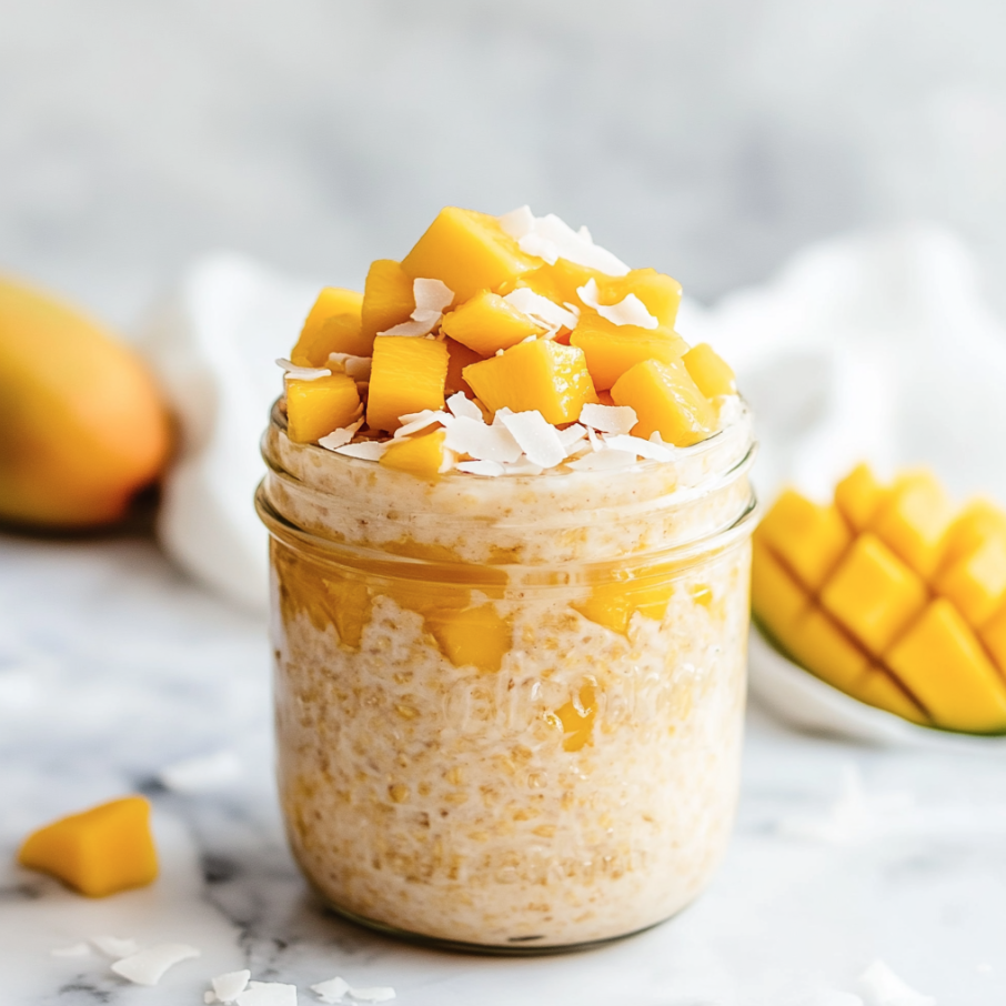 creamy mango overnight oats