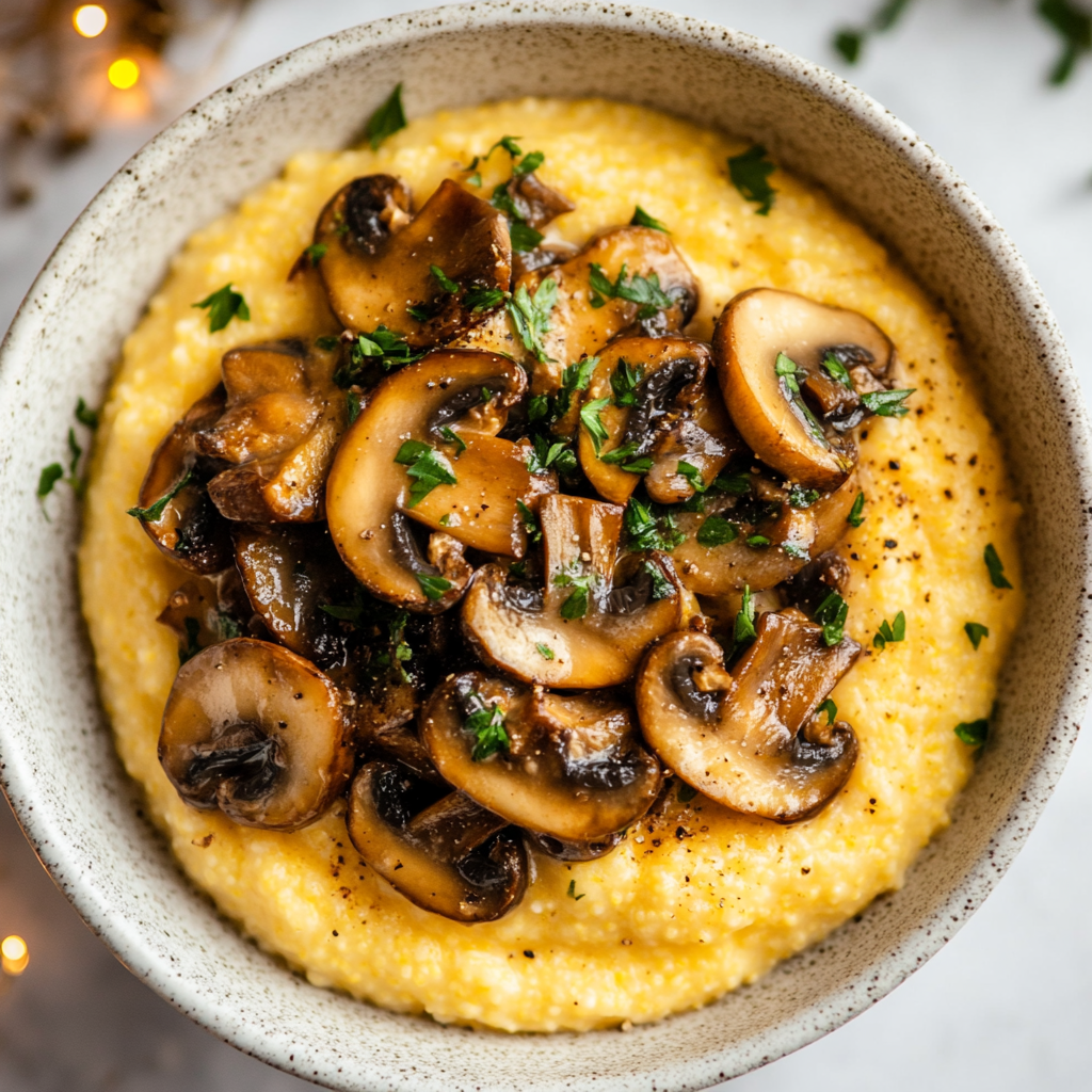 creamy polenta with mushrooms