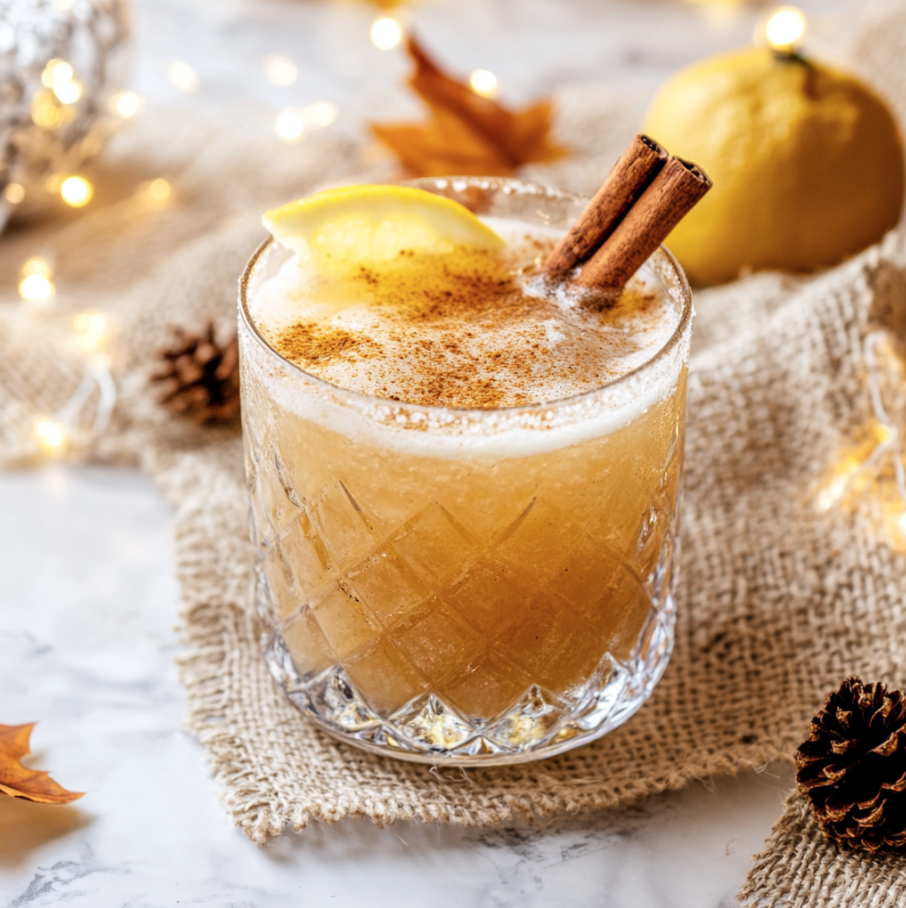 fall spiced whiskey sour