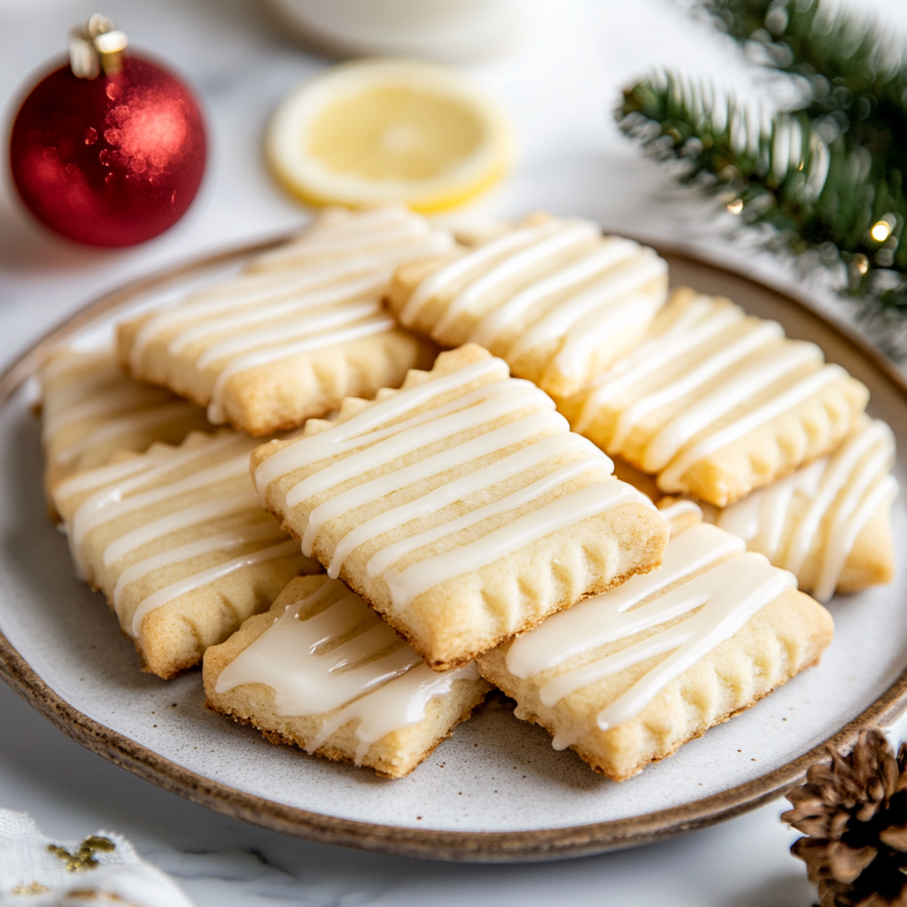 lemon glazed shortbread cookies