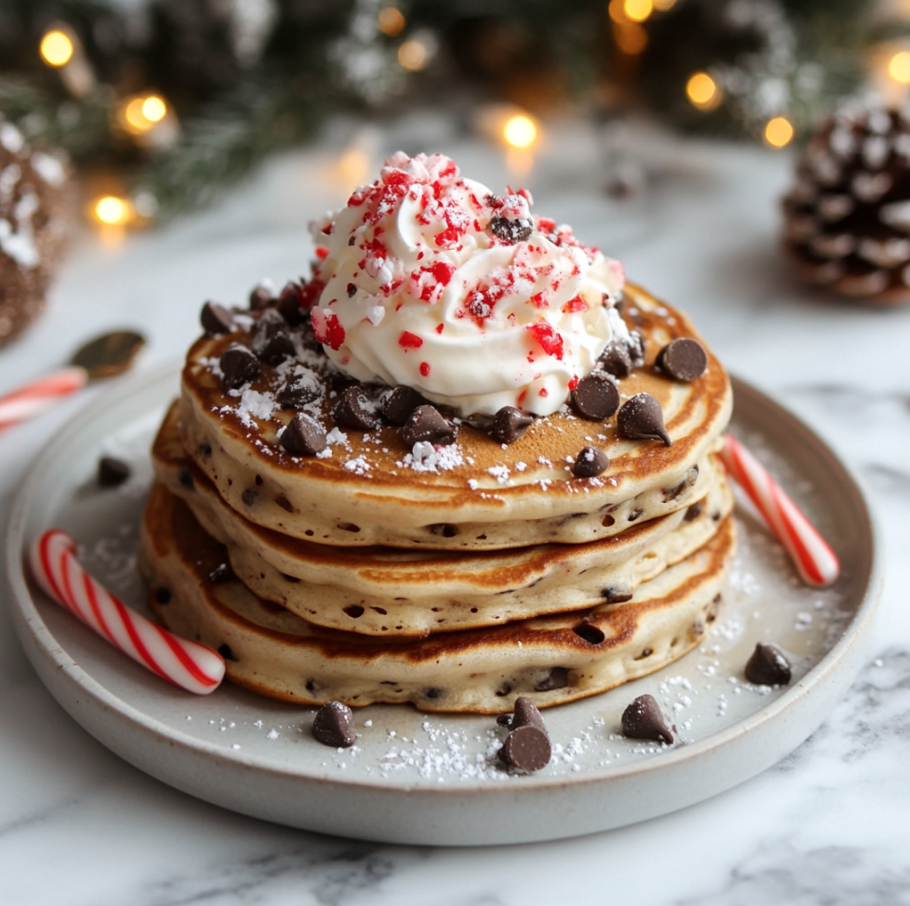 peppermint chocolate chip pancakes