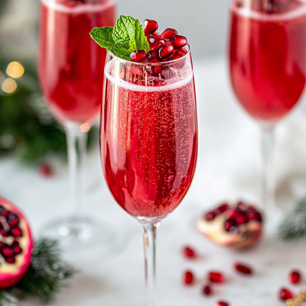 pomegranate champagne cocktail