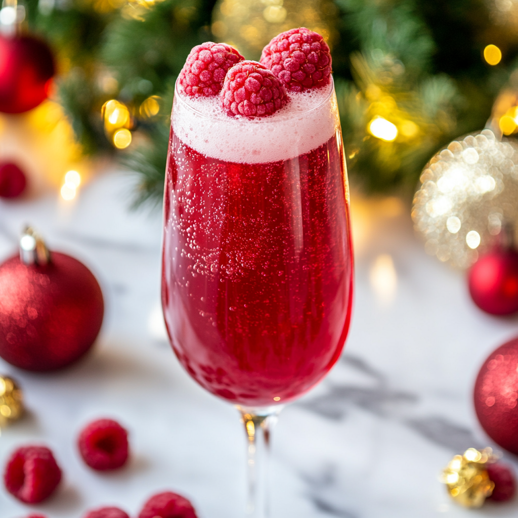 raspberry champagne bellini