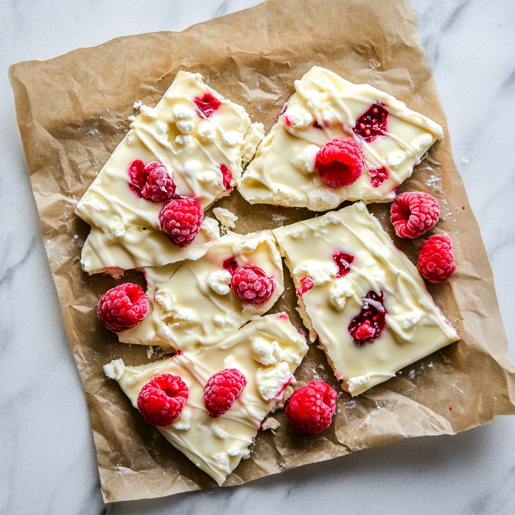 raspberry white chocolate cottage cheese bark