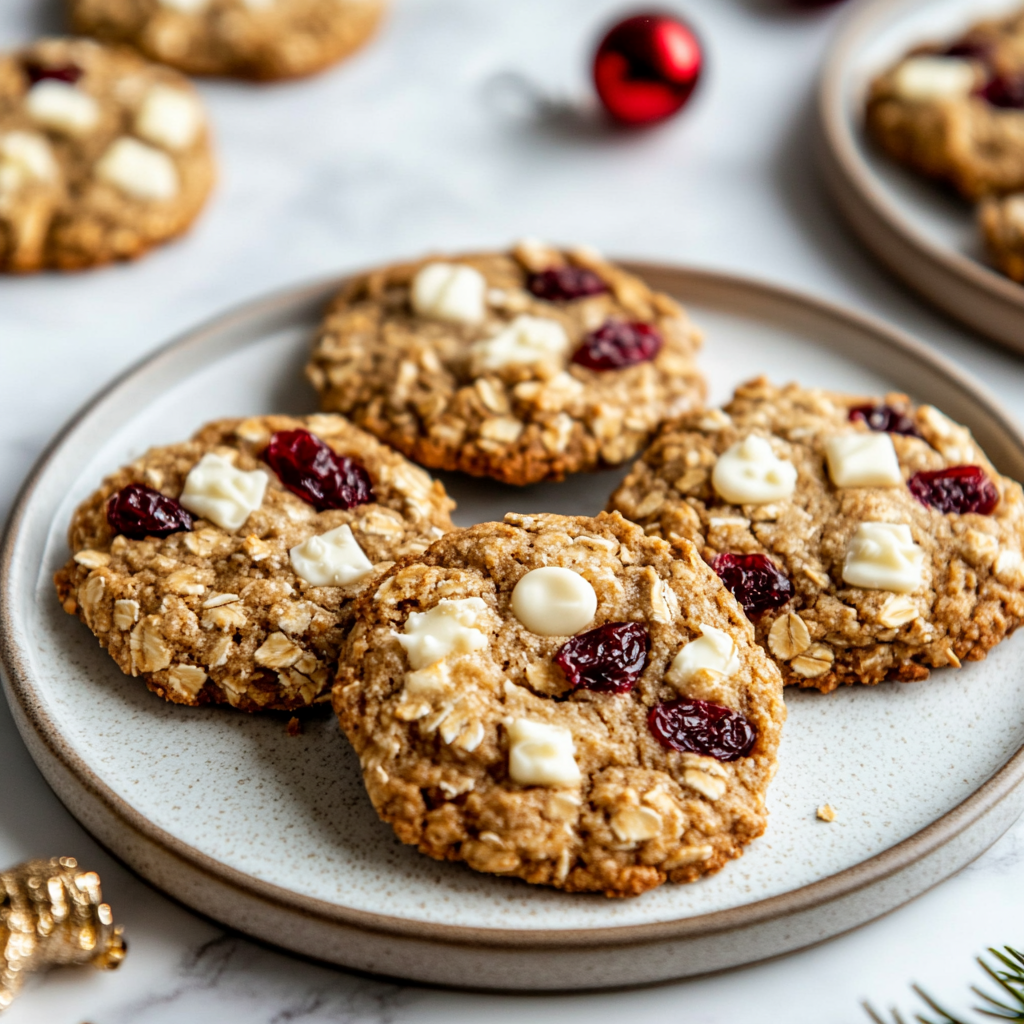 white chocolate oatmeal cranberry cookies