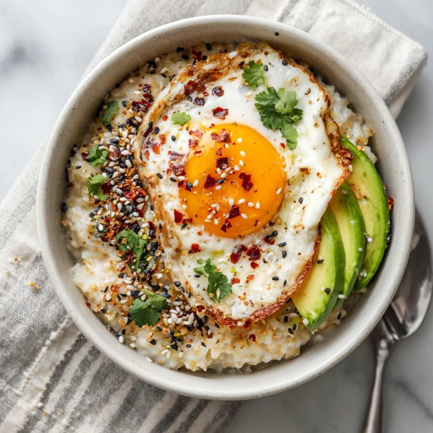 avocado and egg oatmeal