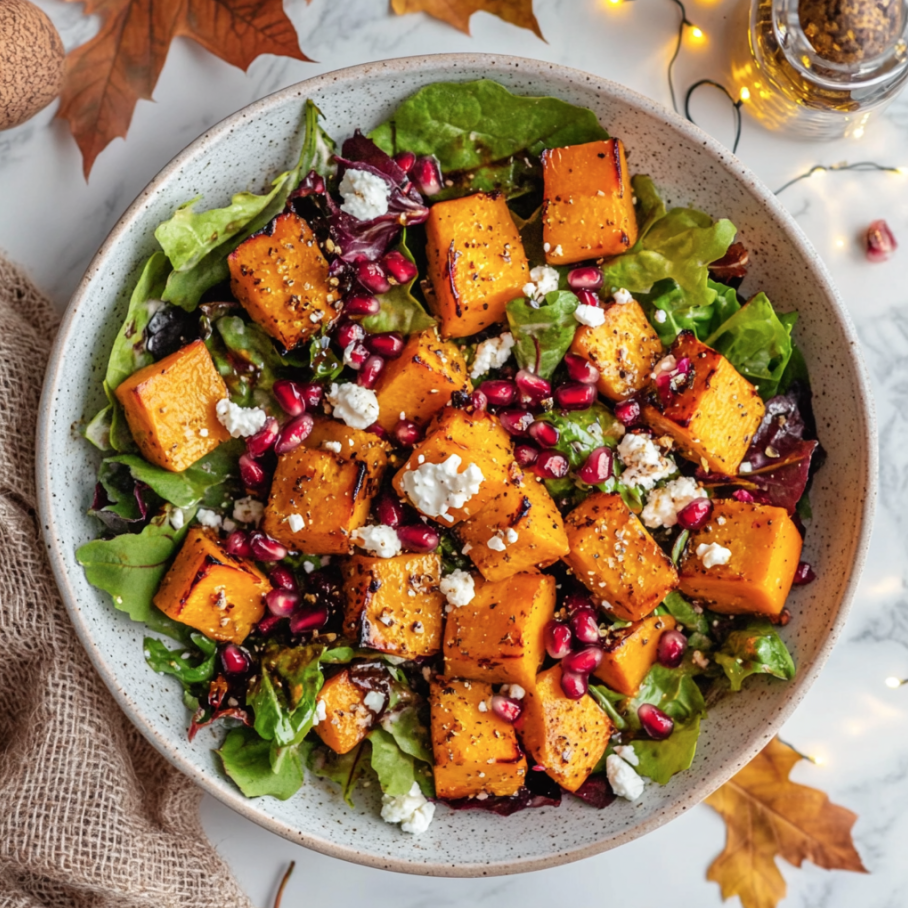 butternut squash and pomegranate salad