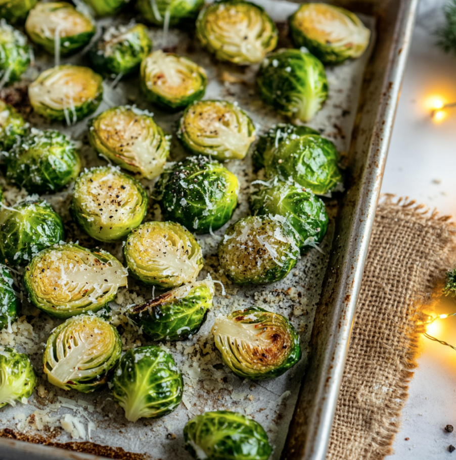 garlic parmesan roasted brussels sprouts