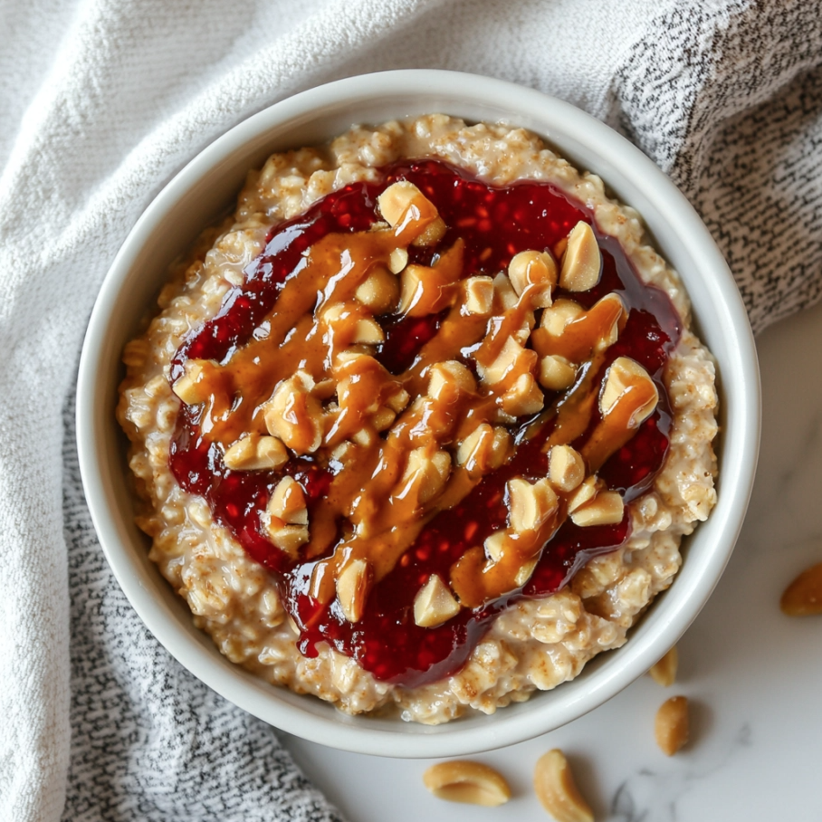 peanut butter and jelly oatmeal