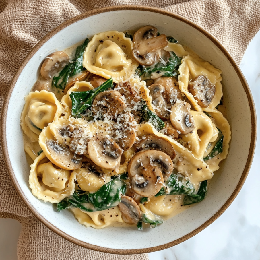 spinach and mushroom tortellini