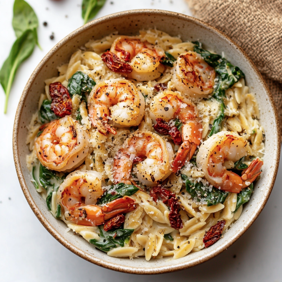 creamy tuscan shrimp orzo