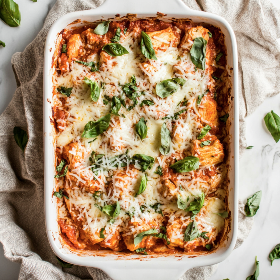 keto chicken parmesan casserole