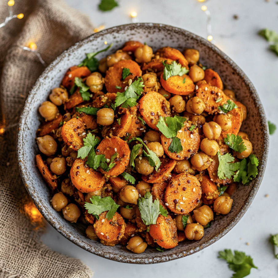 roasted carrot and chickpea salad