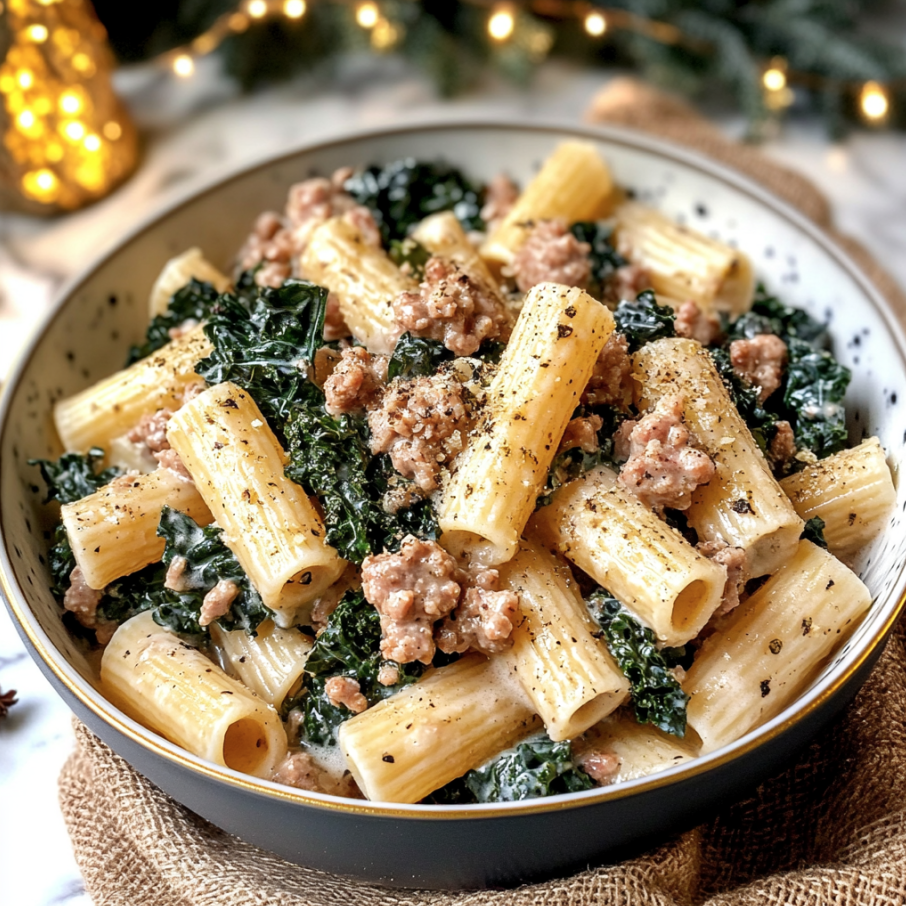 sausage and kale rigatoni