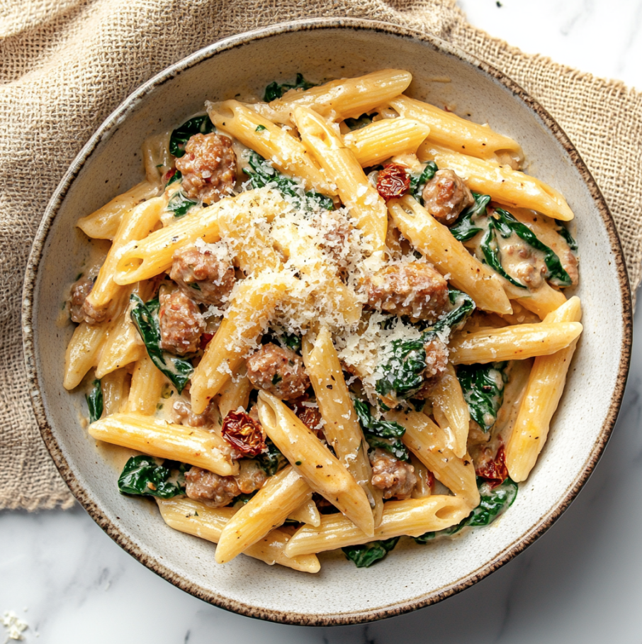 creamy tuscan sausage pasta