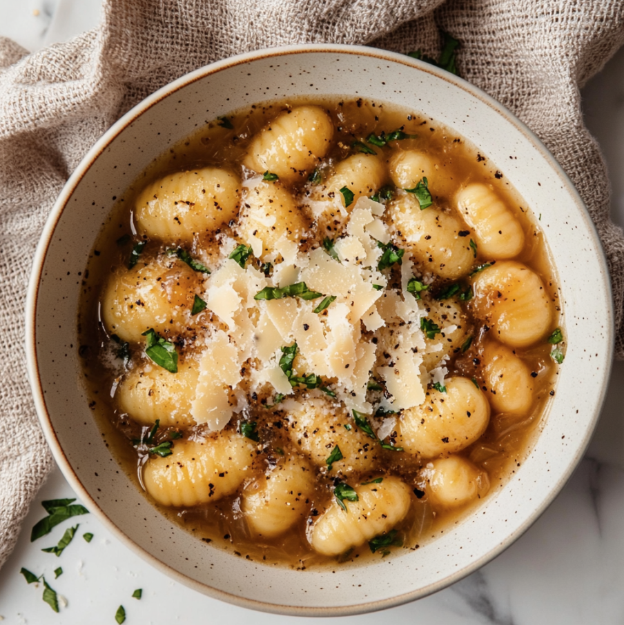 french onion gnocchi soup