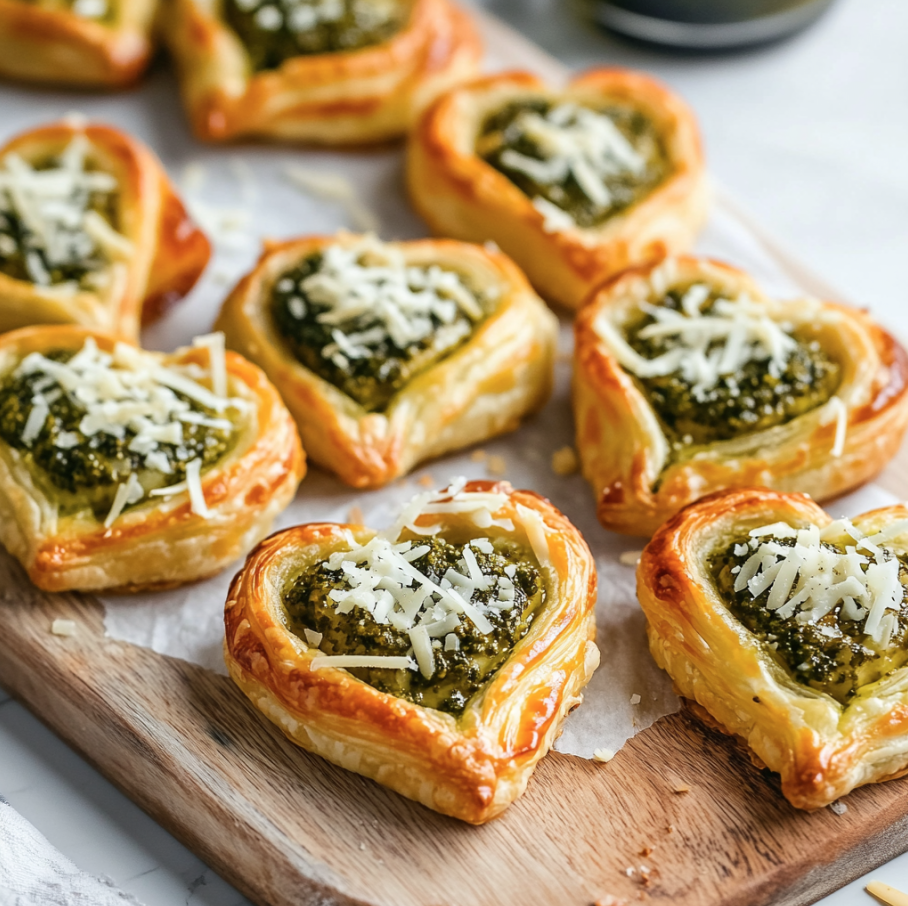 heart shaped puff pastry bites