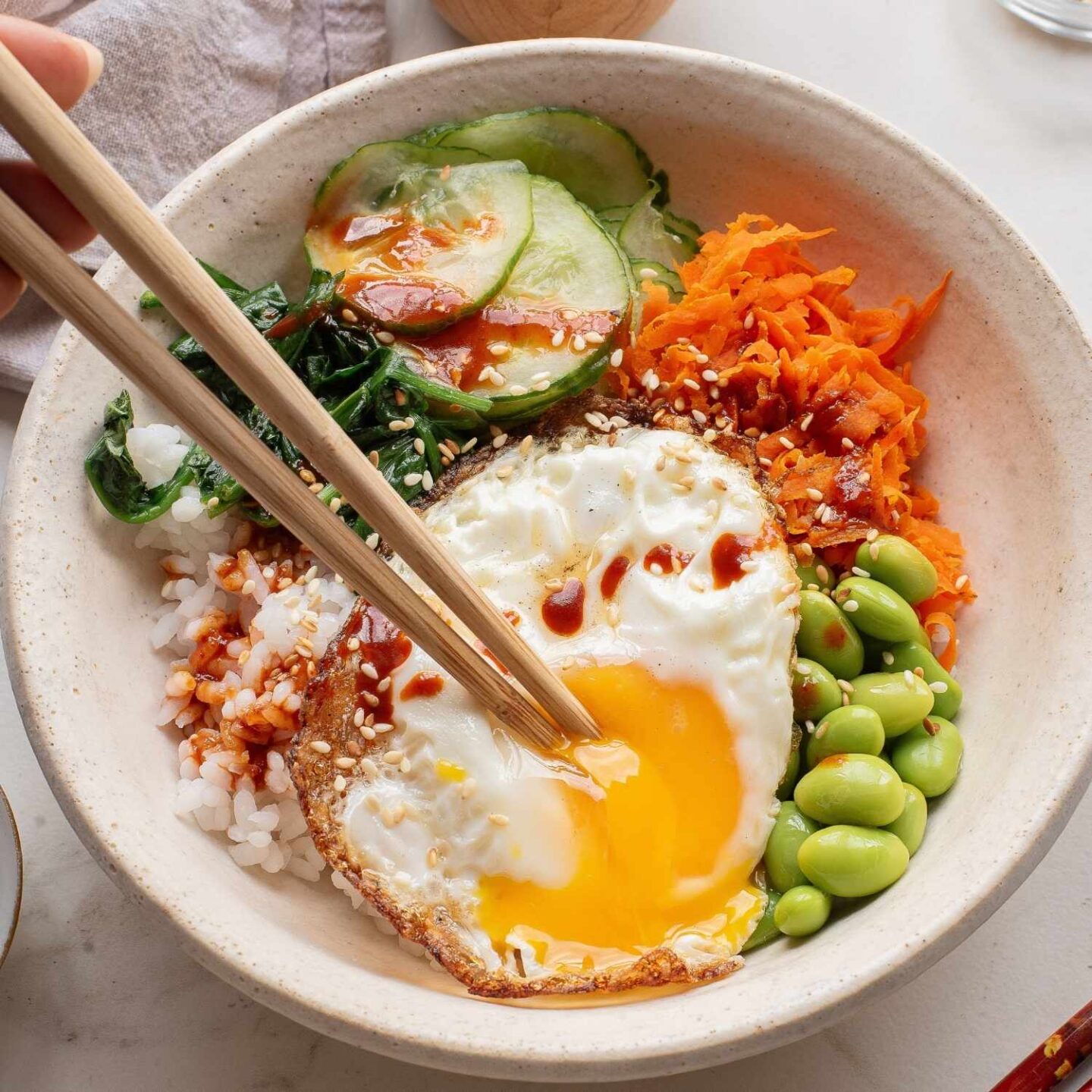 korean veggie dinner bowls