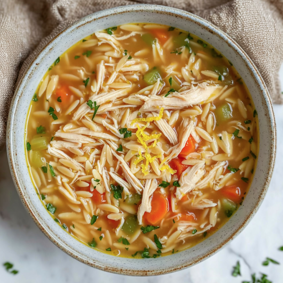 lemon chicken orzo soup
