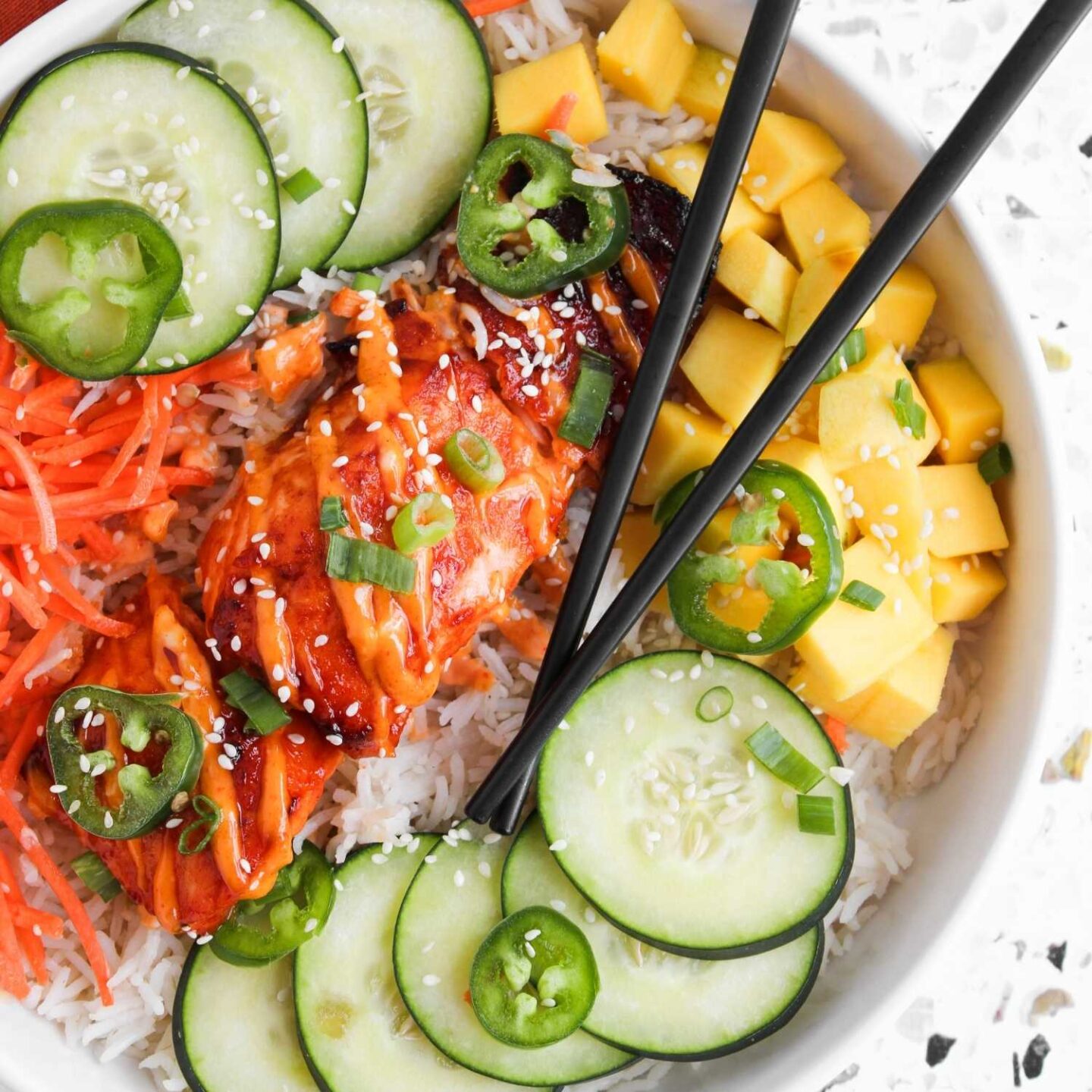 sriracha salmon dinner bowls
