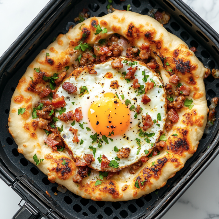 air fryer breakfast pizza