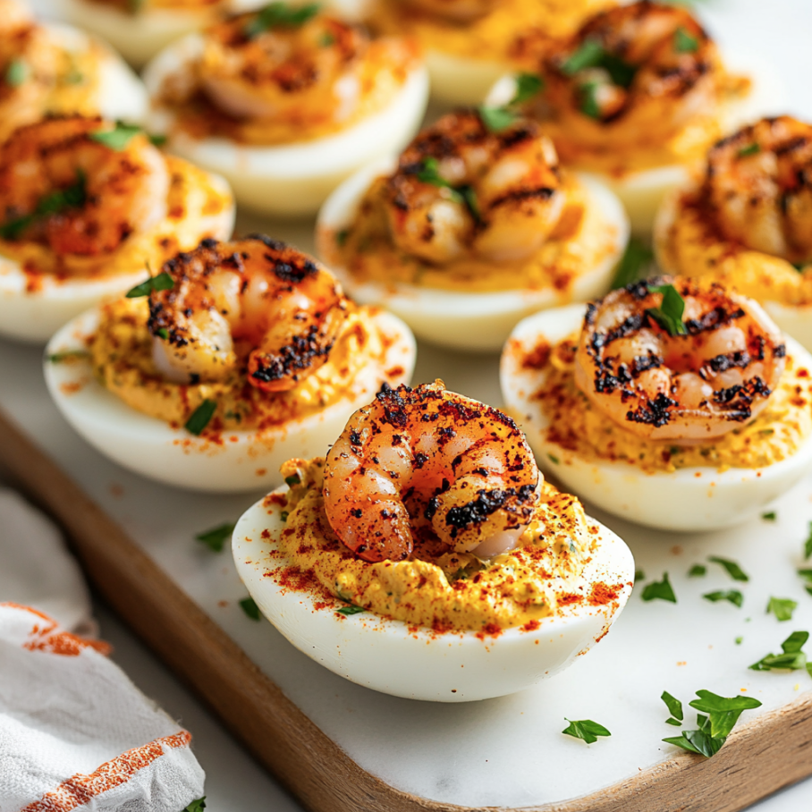 cajun shrimp deviled eggs