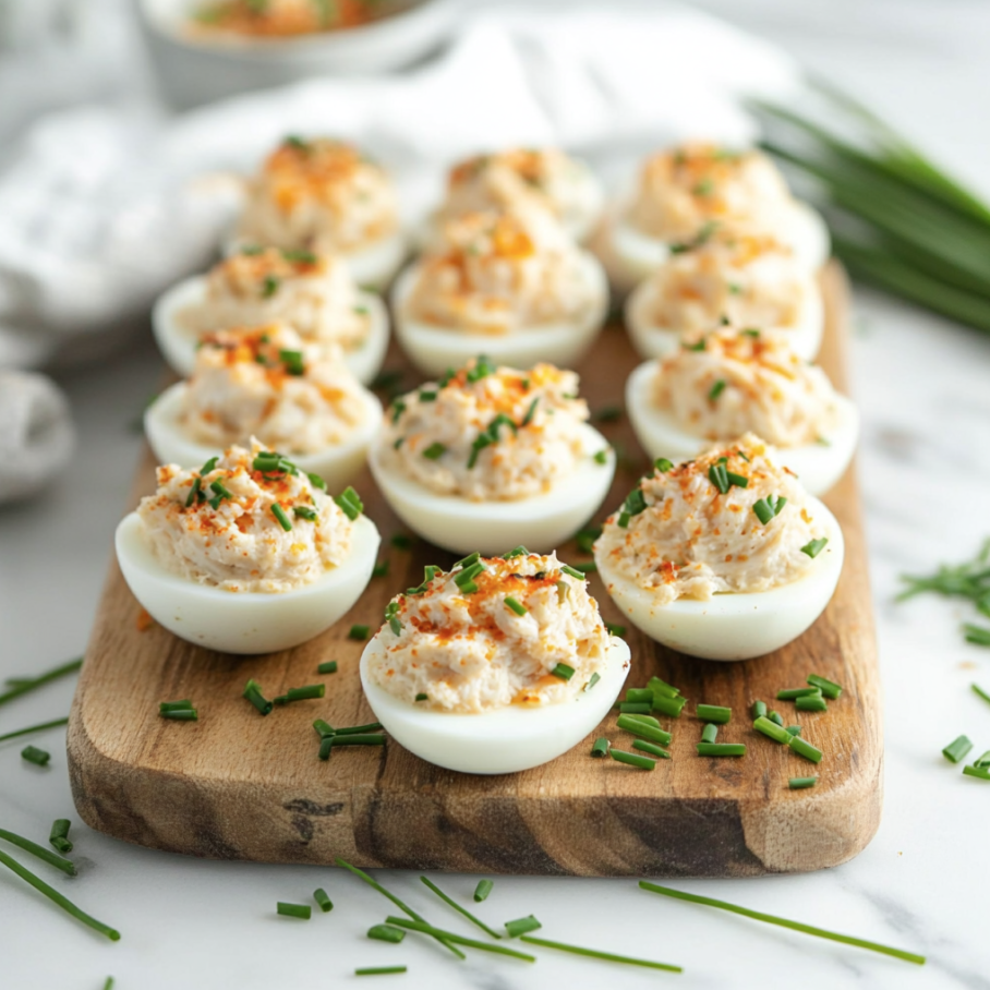 crab meat deviled eggs
