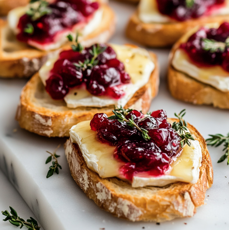 cranberry brie crostini