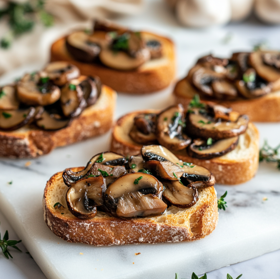 garlic mushroom crostini