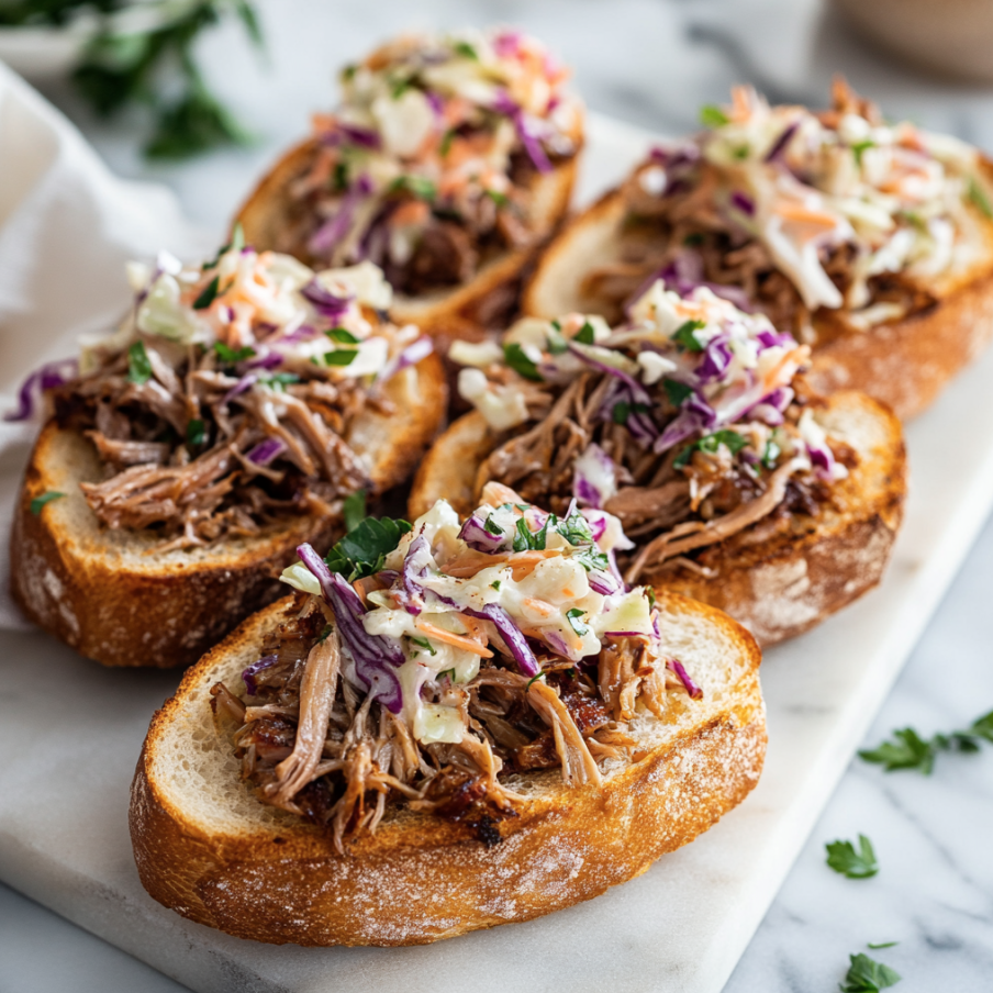 pulled pork crostini