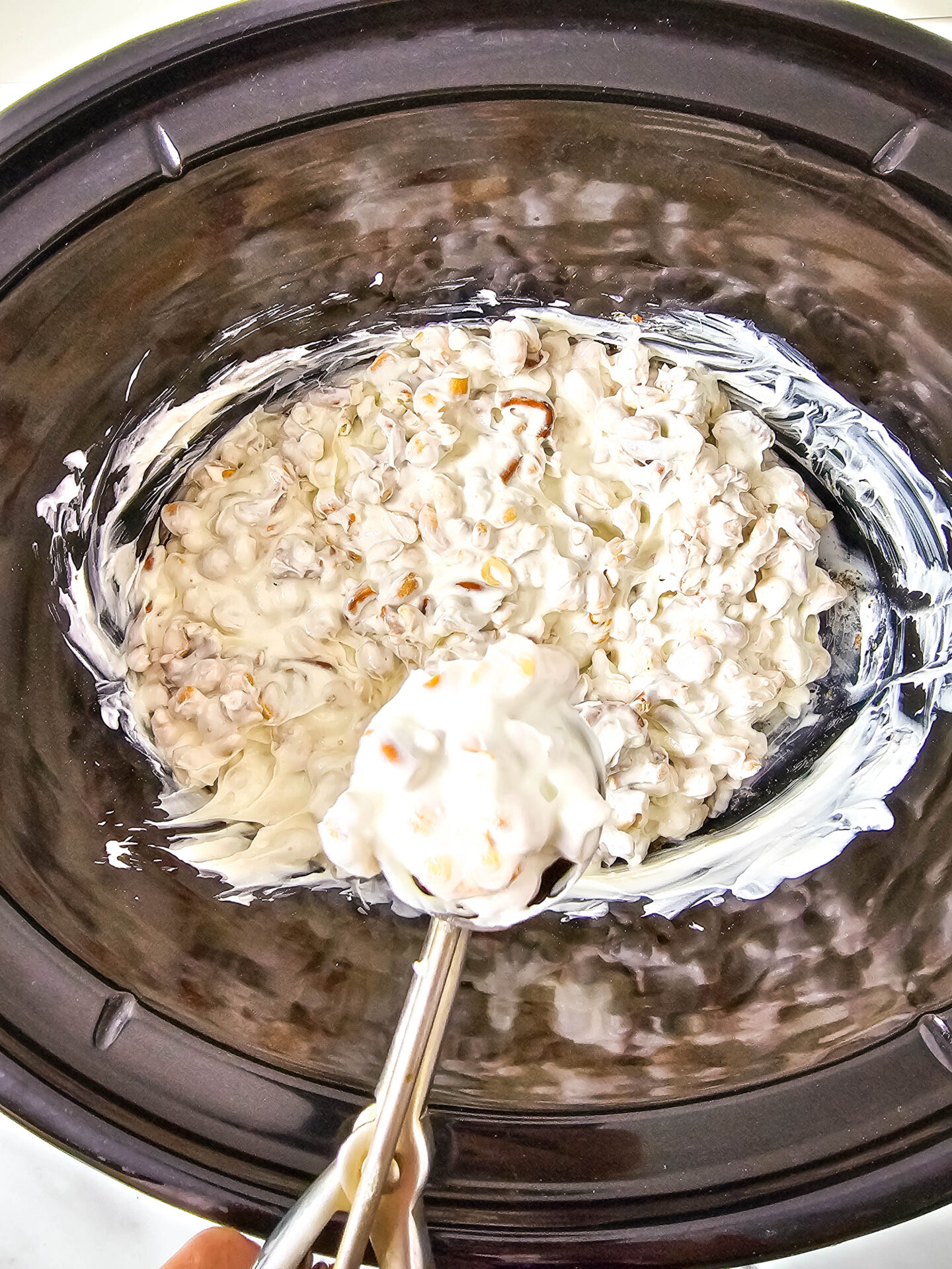valentines crockpot candy process shot