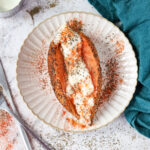 air fryer sweet potato jackets with greek yogurt
