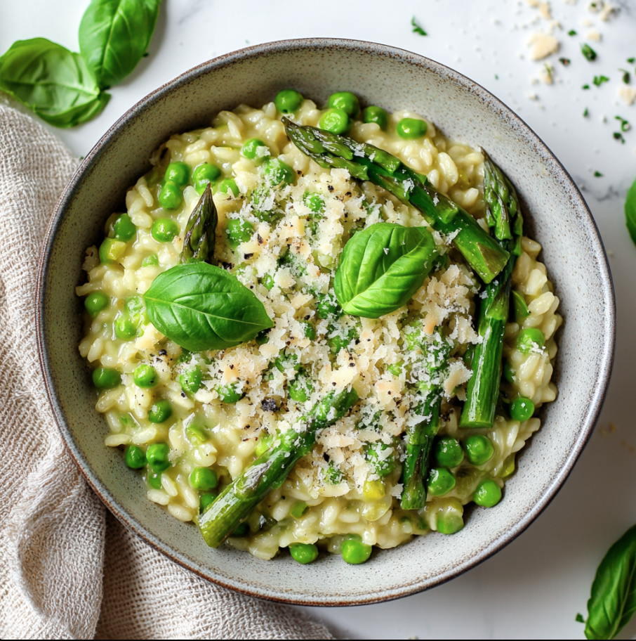 asparagus and pea risotto