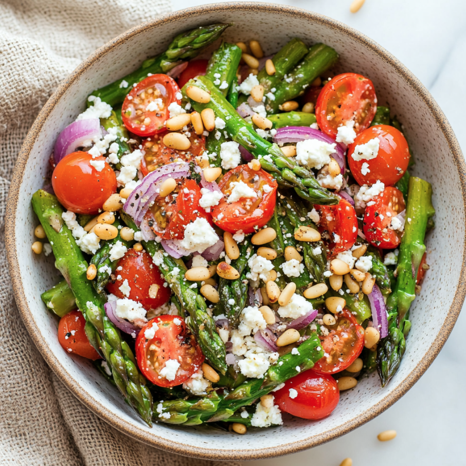 asparagus tomato feta salad