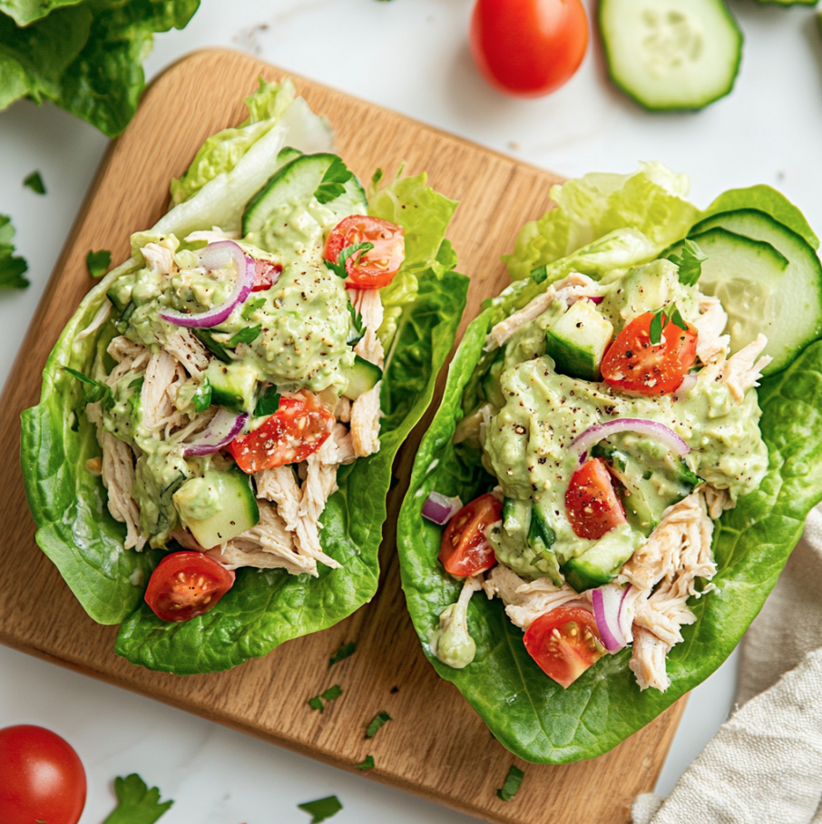 avocado chicken salad lettuce wraps