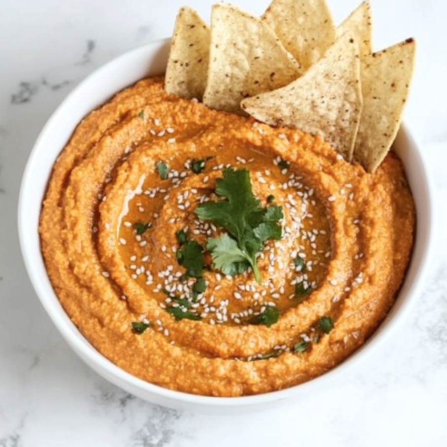 carrot and harissa hummus