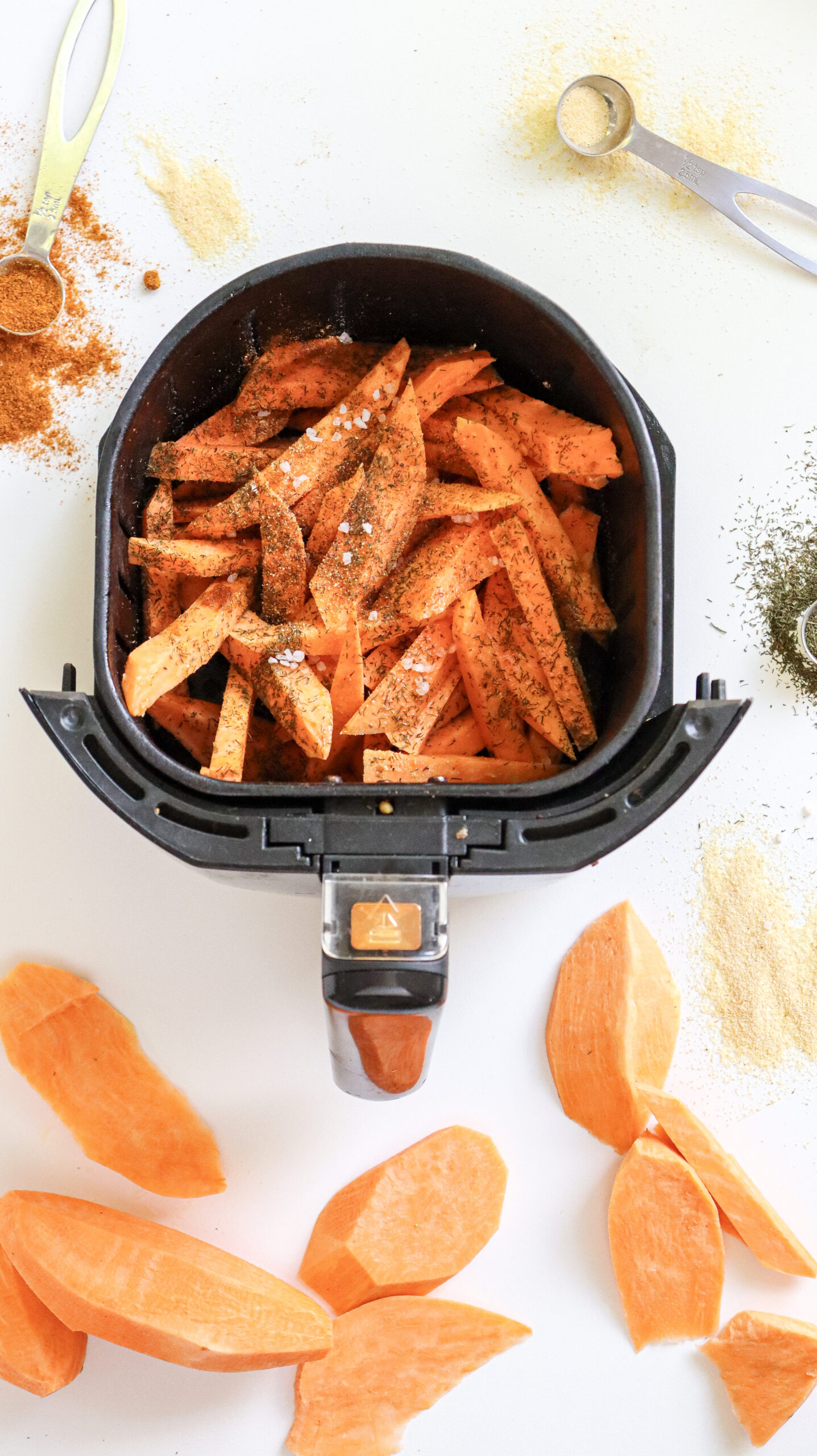 sweet potato fries in air fryer basket
