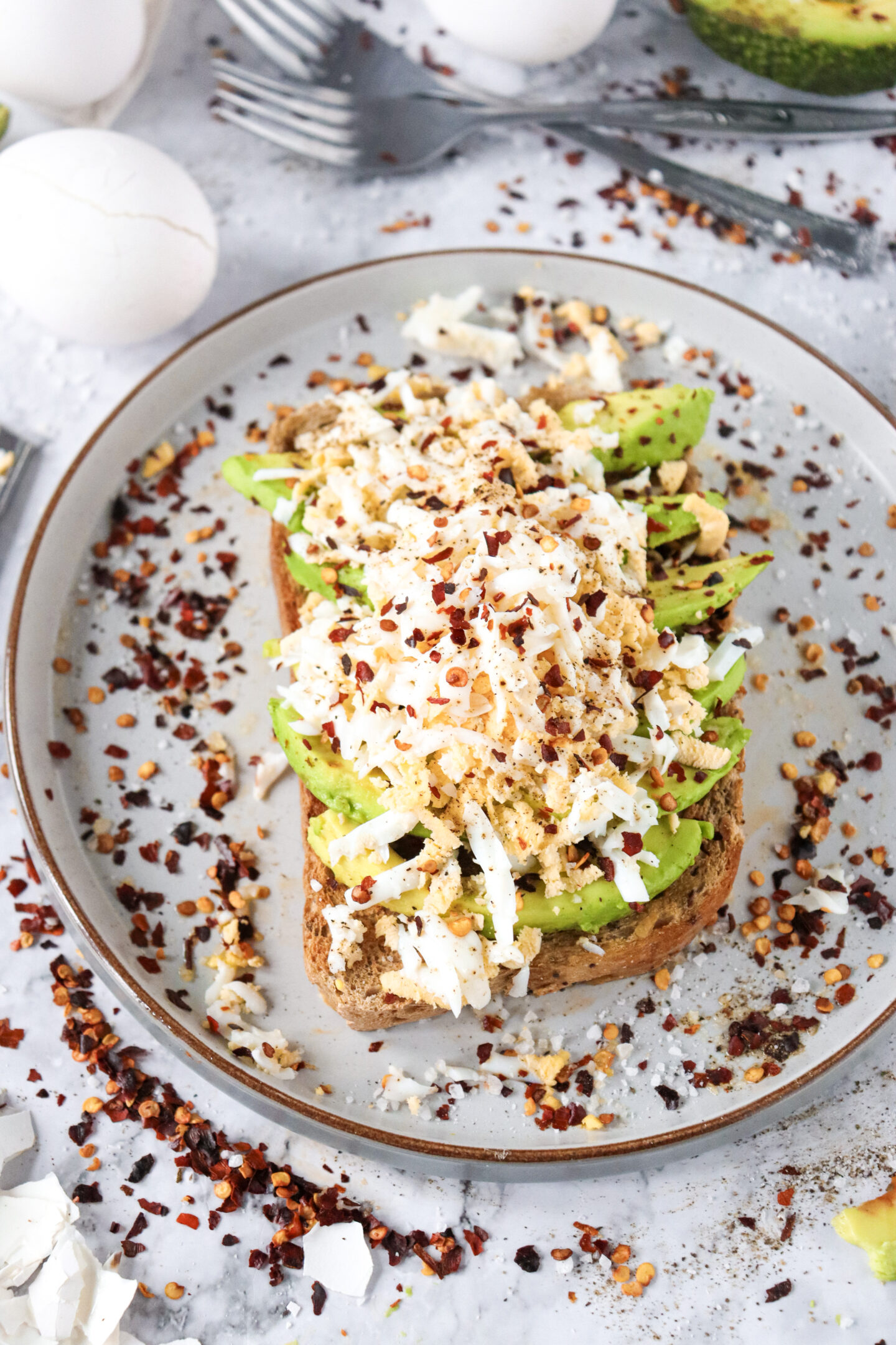 tiktok toast with grated egg
