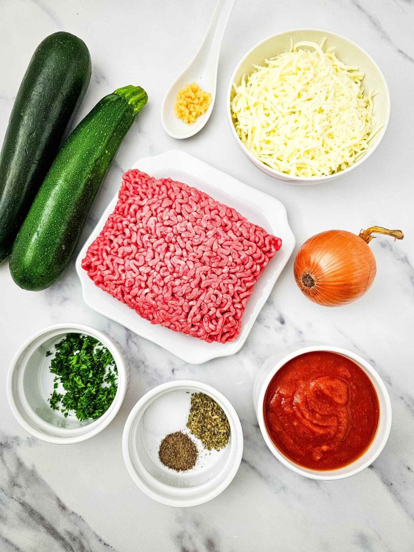 beef and zucchini ingredients