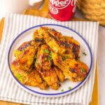 dr pepper wings in plate
