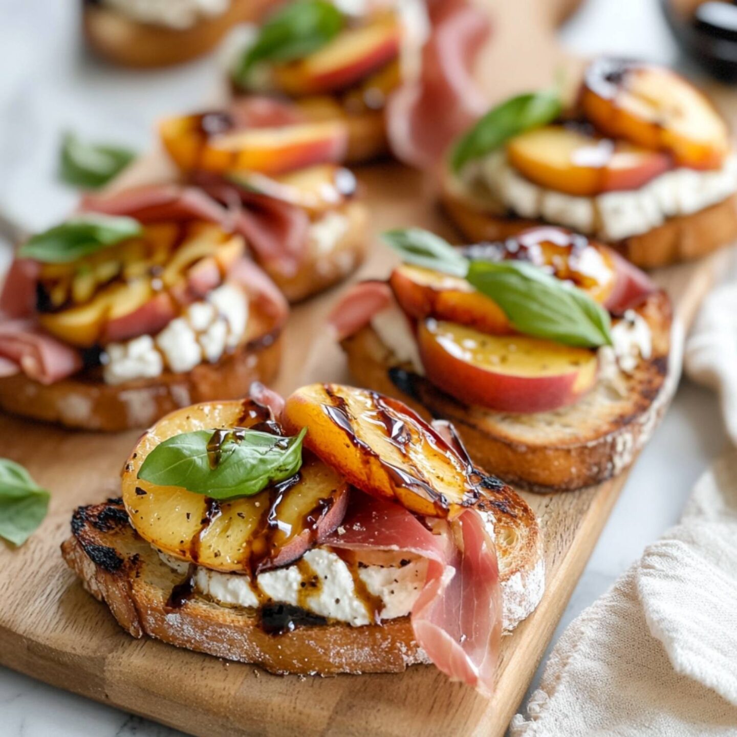 grilled peach crostini