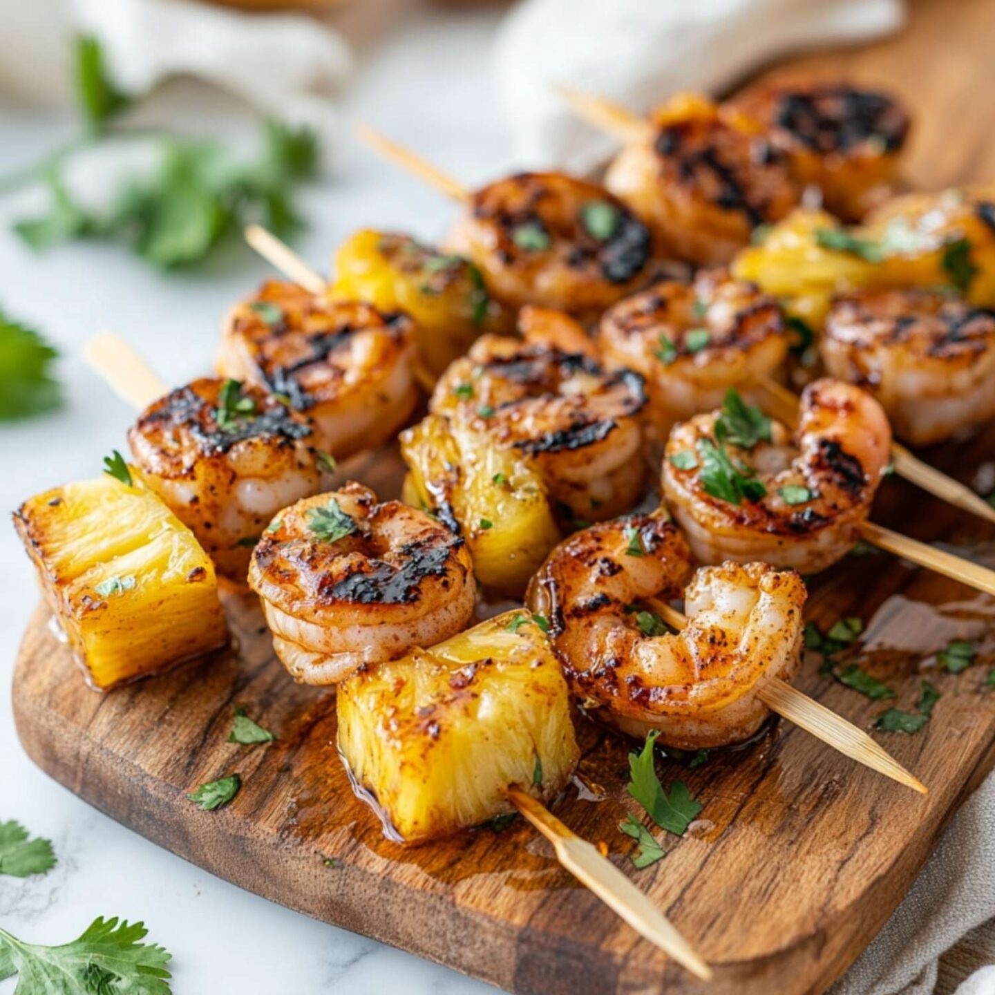 grilled shrimp and pineapple bites