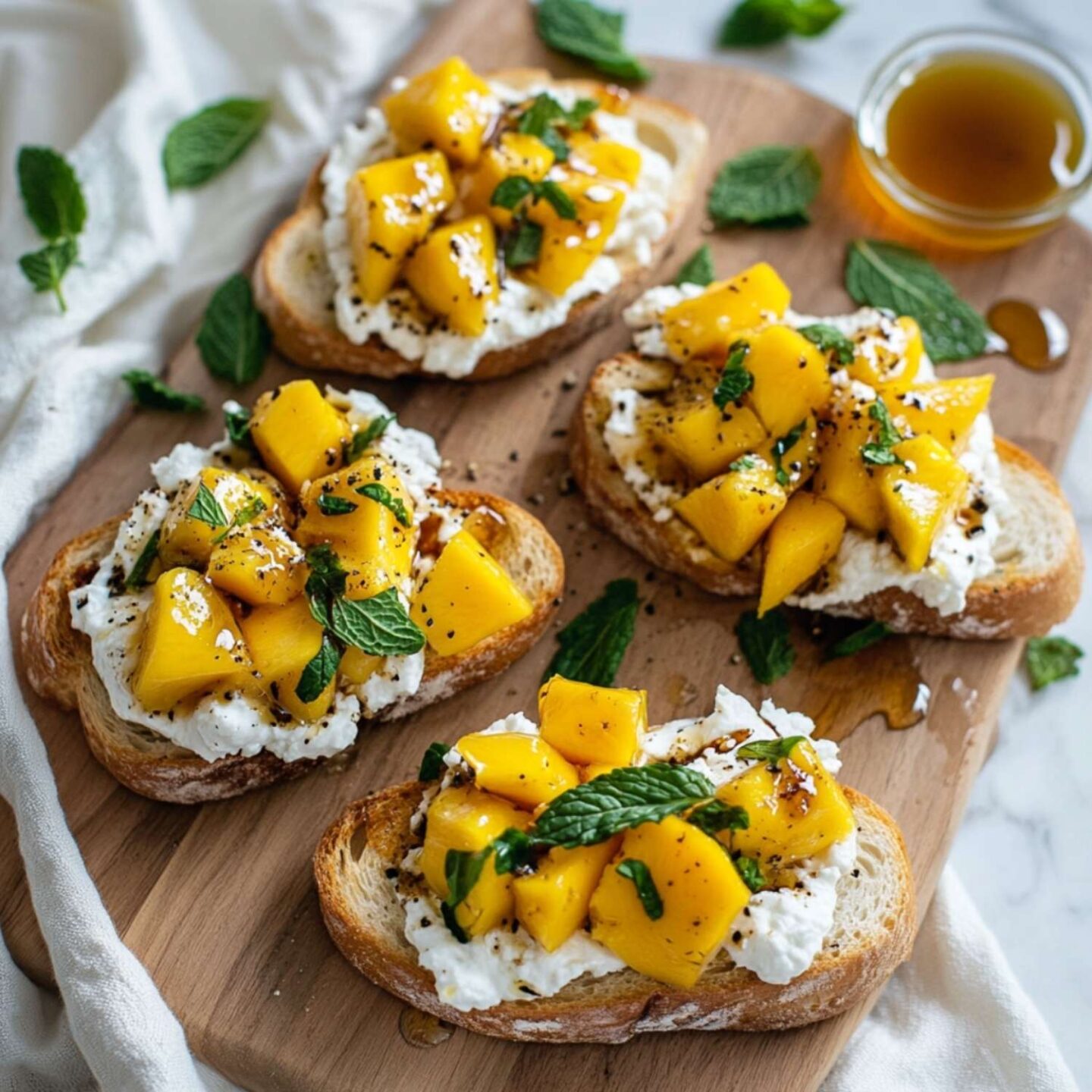 mango goat cheese crostini