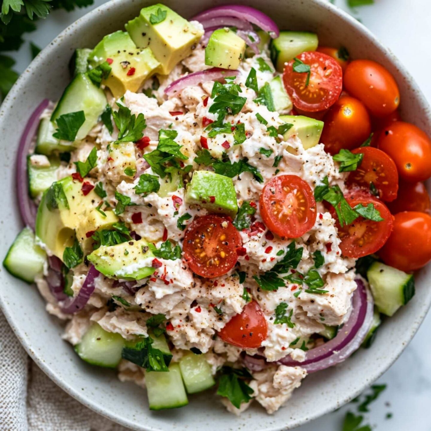tuna summer cottage cheese salad