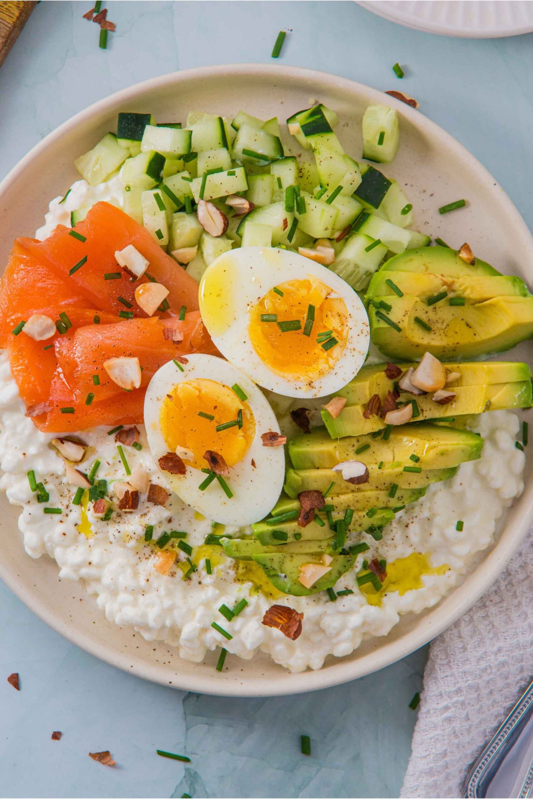 cottage cheese salad closeup