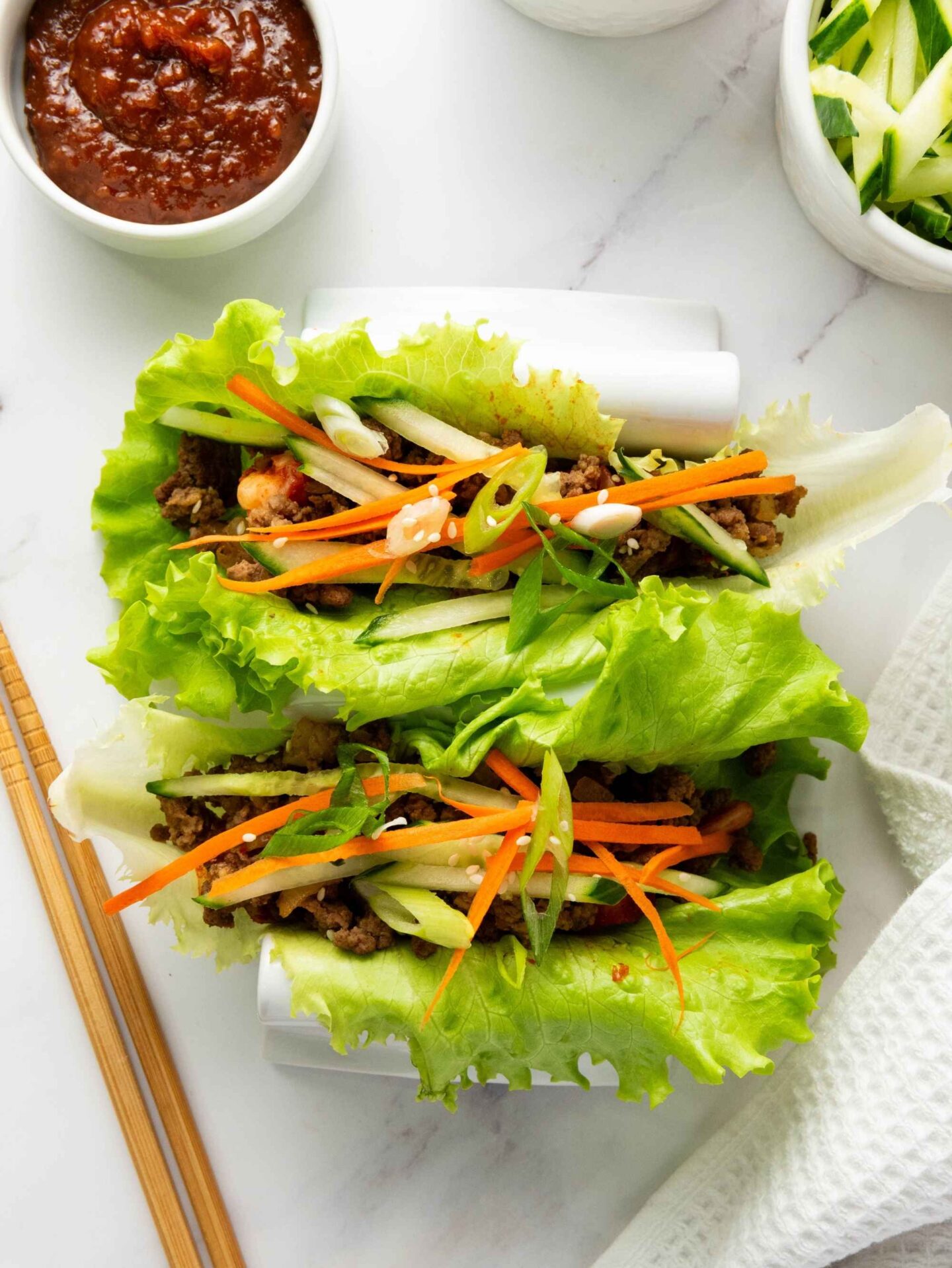 korean ground beef wraps